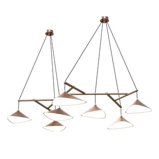 Emily Group of Seven Pendant Light in Copper Semi-Matte by Daniel Becker for Moss Objects For Sale