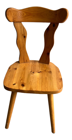 Pine Dining Chairs 1970s, Set of 3