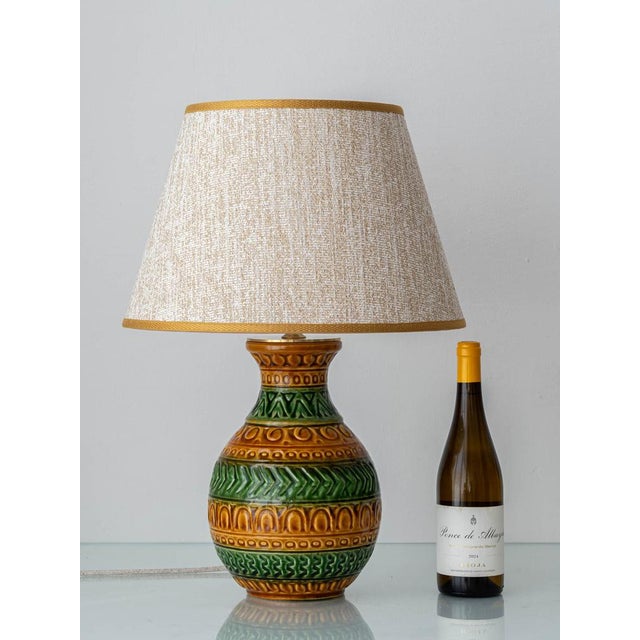 Boho Chic Bitossi Style Ceramic Table Lamp from Bay Keramik, 1970s For Sale - Image 3 of 12