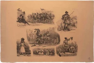 Auguste Raffet, Croquis pour les Enfants, Lithograph, 19th Century