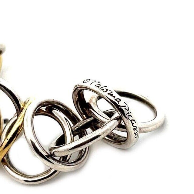 Late 20th Century Tiffany & Co. Picasso Bracelet Woven Rings Sterling Silver 18k Yellow Gold For Sale - Image 5 of 6