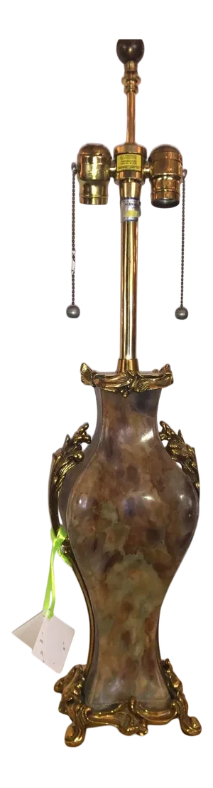 Marbro Neoclassical Exotic Marble & Dore Bronze Table Lamp