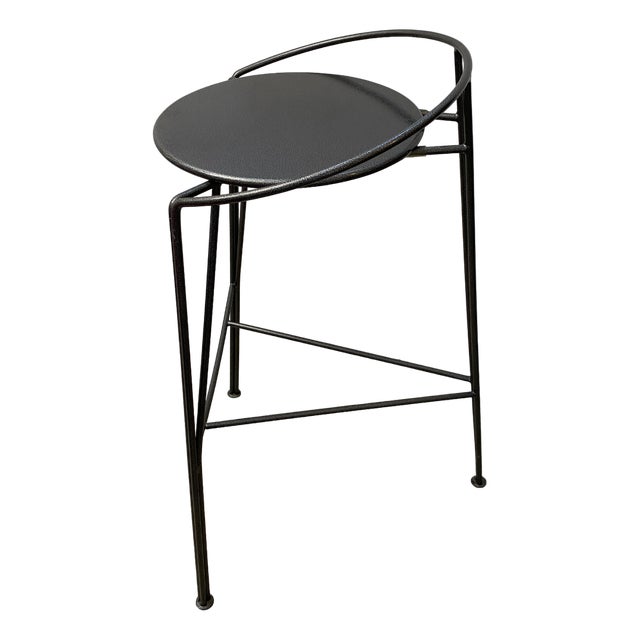 Vintage French Silver Moon Bar Stool by Pascal Morgue for Femorb, 1980s For Sale