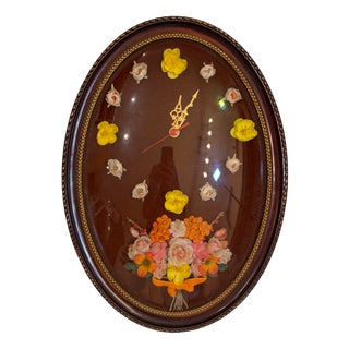 Large Wall Clock in Domed Frame For Sale