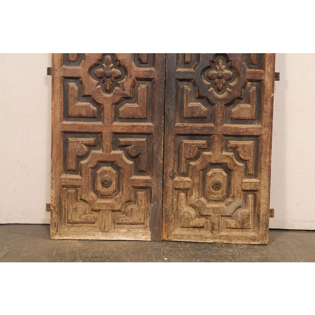 18th Century 18th C. Spanish Geometric Panel Wood Doors For Sale - Image 5 of 12