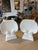Hollywood Regency Vtg. Pair Palm Beach Coastal Concrete Scalloped Shell Seashell White Dining Table Bases For Sale - Image 3 of 12