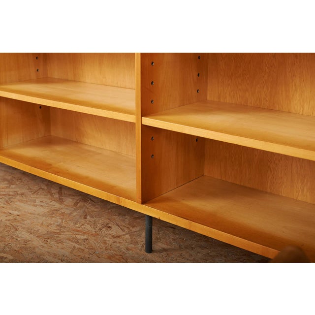 Shelf with Black Steel Legs and Birch Veneered Body For Sale - Image 4 of 15