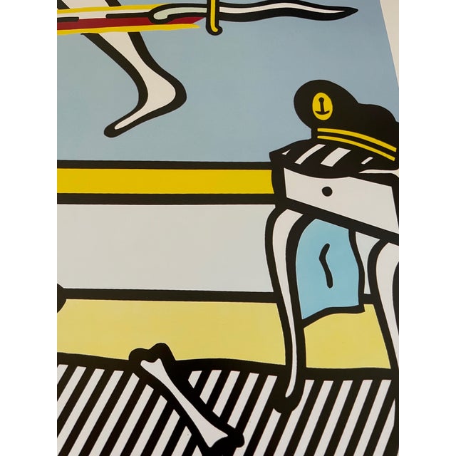 Yellow 1990s Roy Lichtenstein, Tintin Reading Exhibition Poster For Sale - Image 8 of 10