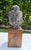 Vintage Asian Bronze Buddha Head on Wood Pedestal For Sale - Image 4 of 12