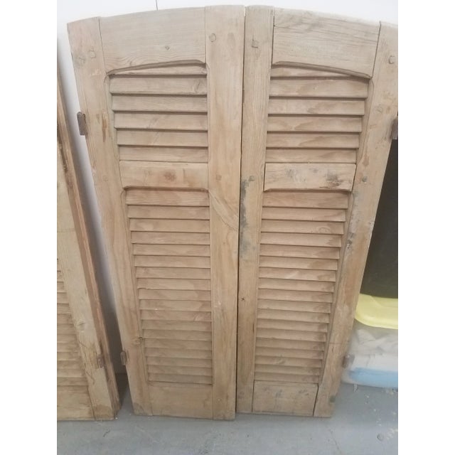 Late 19th Century Antique Curved Wooden Shutters - Set of 4 For Sale - Image 5 of 11