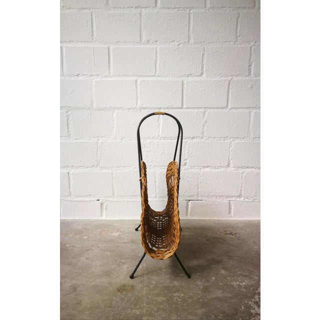 Rattan Magazine Rack, 1960s For Sale - Image 6 of 8