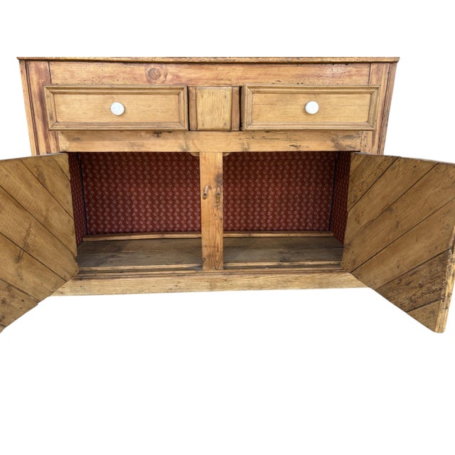 Victorian Antique Pine Welsh Hutch/Cabinet With Shelves (Welsh Dresser) For Sale - Image 3 of 8