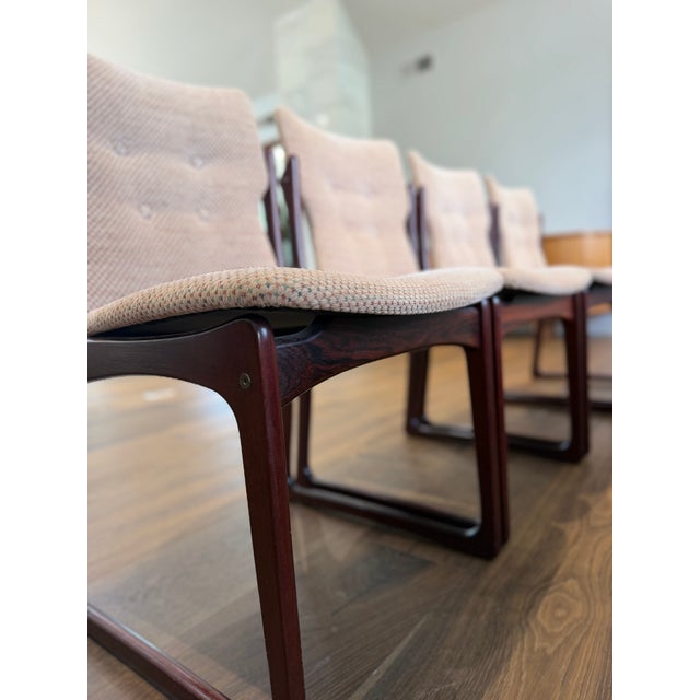 Set of Four Danish Modern Sculptural Rosewood Cantilever Dining Chairs, Denmark, C. 1970 For Sale - Image 12 of 13