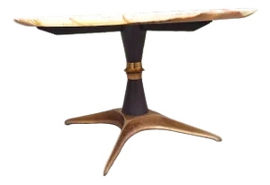Coffee Table in Brass and Wood with Alabaster Top in the style of Melchiorre Bega for Melchiorre Bega, 1950s