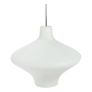 White Pendant Light in Glass For Sale