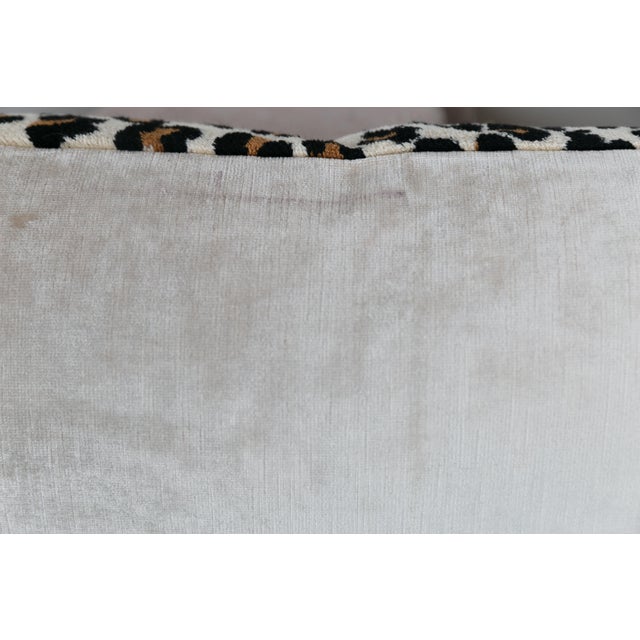 Hollywood Regency Designer Cut Velvet Leopard Large Lumbar Pillow Cover 15x31 For Sale - Image 3 of 5