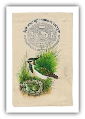 Vintage Indian Stamp Paper Archival Print
