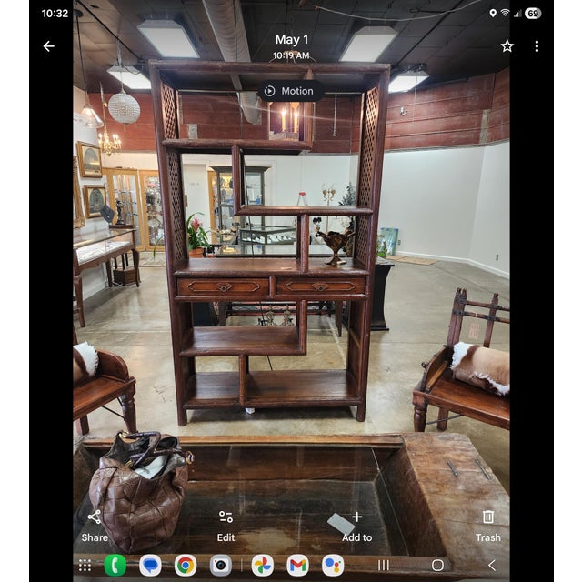 Asian Latticwork Etagere Bookcase For Sale In San Antonio - Image 6 of 6