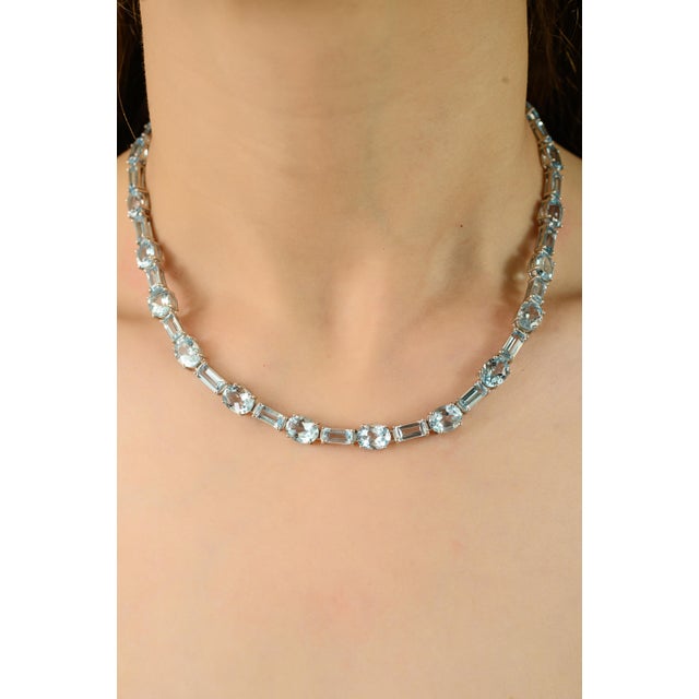 An exquisite Blue Topaz Necklace handcrafted in 925 Solid Sterling Silver, designed to radiate timeless elegance....