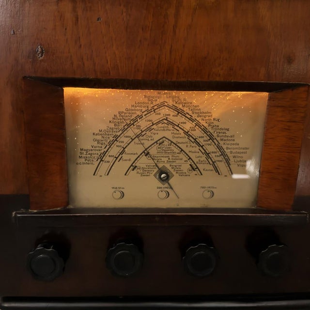 Brown Vintage Type 113 B Wooden Tube Radio from Philips For Sale - Image 8 of 16