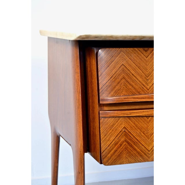 Italian Carrara Marble and Brass Sideboard, 1960s For Sale - Image 12 of 15