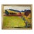 Mid-Century Modern "Fresh Fields" Vintage Mini Post-Impressionist Landscape Oil Painting, Framed For Sale