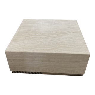 Modern Travertine Coffee Table For Sale