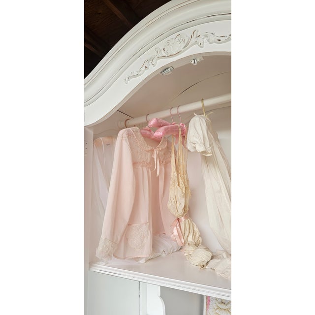 White Armoire Cabinet, French Provencial, 1950's For Sale - Image 13 of 17