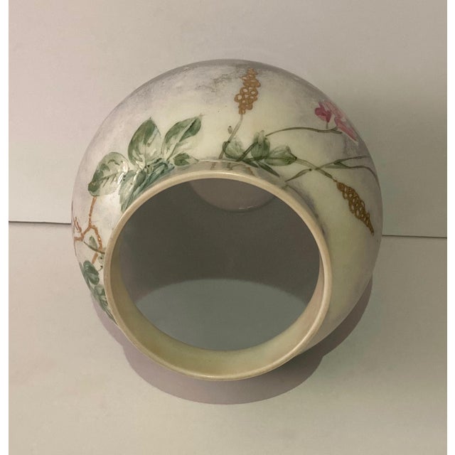 Late 19th Century Hand Painted Opaline Glass Vase Attributed to Baccarat For Sale - Image 5 of 7