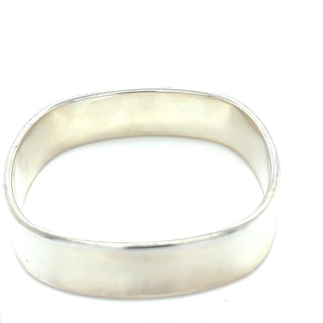 Contemporary Tiffany & Co. Sterling Silver 1837 Collection Square Cushion Bangle 55.17g For Sale - Image 3 of 5