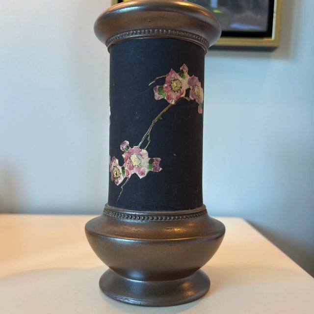 Bretby Art Nouveau Vase With Birds and Flowers For Sale - Image 4 of 9
