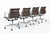2000 - 2009 Set of 4 Eames Thin Pad Office Chairs for Herman Miller, Brown Leather Aluminum Group For Sale - Image 5 of 16