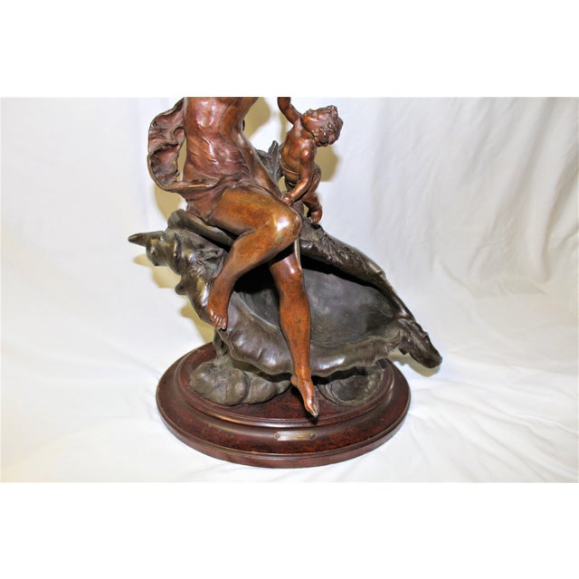 Original Female Nude on a Shell with Putti Art Nouveau 1890 s Signed For Sale - Image 9 of 17