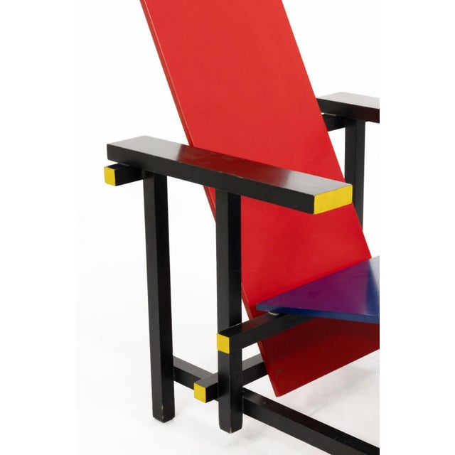 Cassina Red and Blue Chair by Gerrit Rietveld for Cassina For Sale - Image 4 of 8