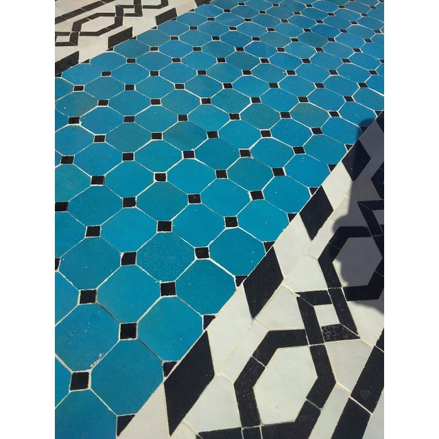 Moroccan Artful Blue Mosaic Table For Sale - Image 3 of 6