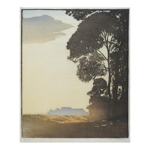 Early 20th Century Leo Frank Forest Landscape Woodcut