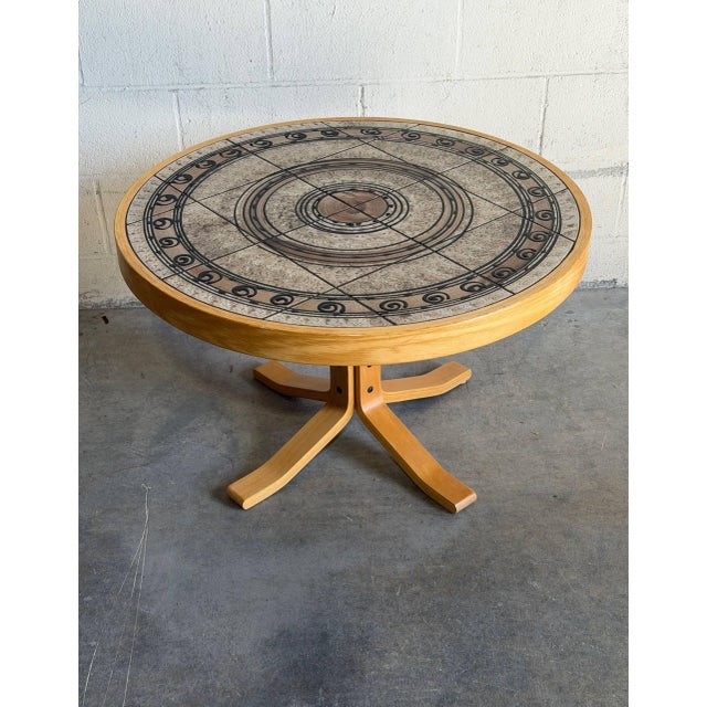 Wood Vintage Danish Modern Tile Top Coffee Table by h.m. Sofaborde Scandinavian Oak Table For Sale - Image 7 of 9