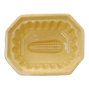 1900s Yellow Ware Food Mold With Corn Design