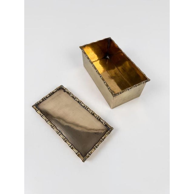 Mid-Century Modern Brass Faux Bamboo Box attributed to Maison Baguès, 1970s For Sale - Image 12 of 18