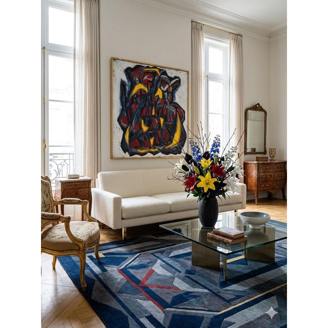 1980s Mid-Century Geometric Painting For Sale In San Diego - Image 6 of 6