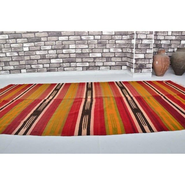 Vintage Antique Stripe Kilim Rug For Sale - Image 9 of 10