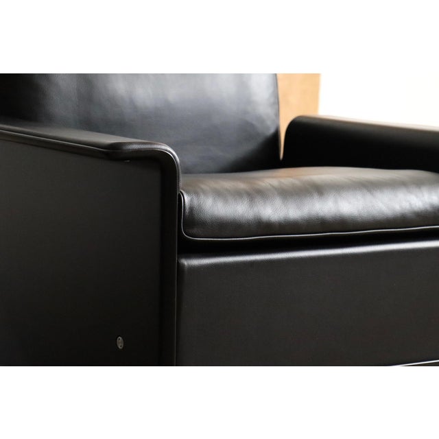 Black Model 620 Lounge Chairs in Black Leather by Dieter Rams for Vitsoe, 1980s, Set of 2 For Sale - Image 8 of 16
