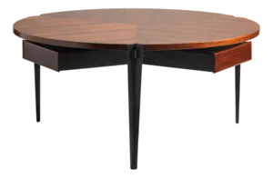 T61 Low Table in Rosewood and Metal by Osvaldo Borsani for Tecno, 1960s