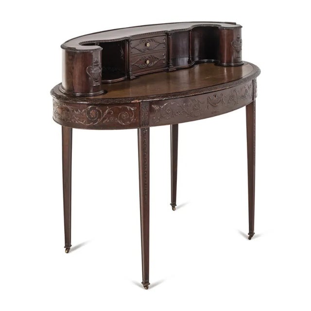 Brown Antique Mahogany Carlton House Desk and Chair For Sale - Image 8 of 11