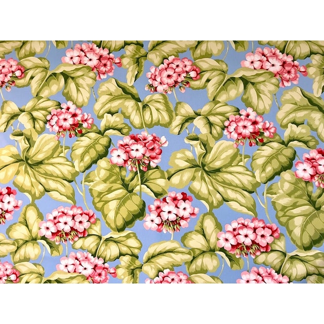 A striking and increasingly difficult-to-find four-yard length of discontinued Bloomcraft screen print fabric featuring...