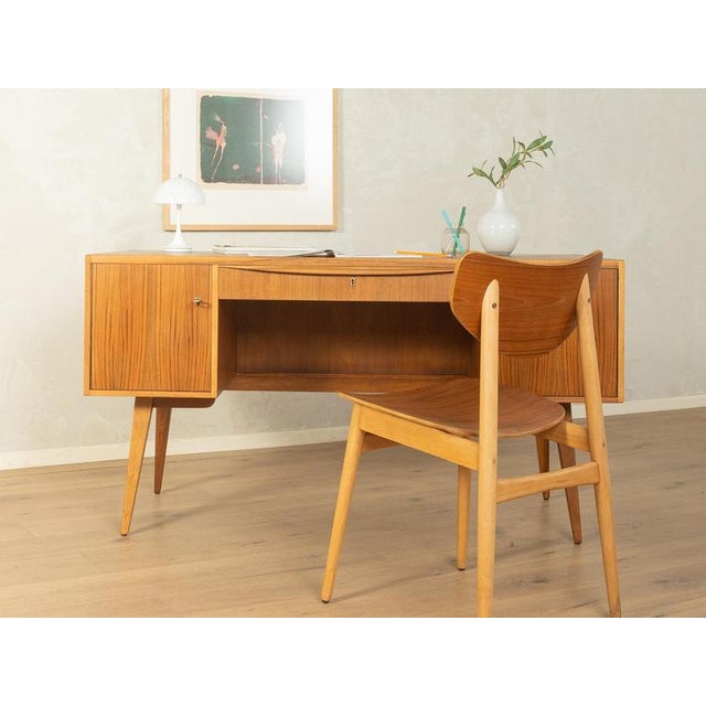 Mid-Century Modern Desk in Solid Wood, 1950s For Sale - Image 4 of 13