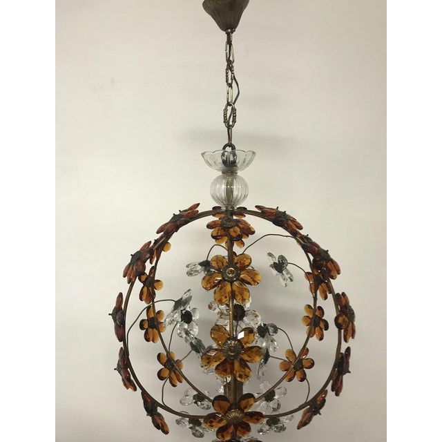 Vintage Pendant with Amber and Transparent Crystals For Sale - Image 12 of 18