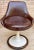 Space Age Swivel Chairs in Original Brown Leather, Plastic and Wood, 1960s, Set of 4 For Sale - Image 9 of 12