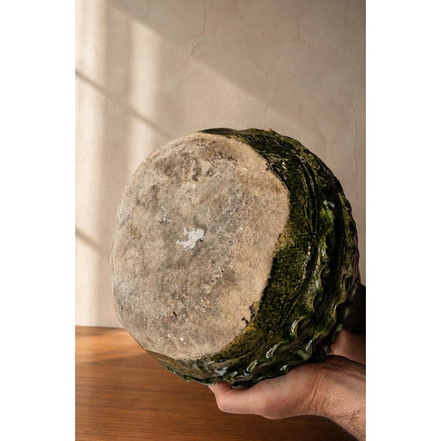 Rustic Large French Green-Glazed Terracotta Cruche, 1890s For Sale - Image 3 of 6