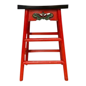 Asian Tibetan Hand Carving Motif Bar Stool